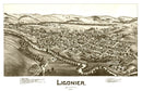 Vintage Map of Ligonier, Pennsylvania 1900