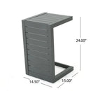Aluminum Outdoor C-Shaped Side Table for Patio by HouseOfZazla