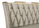 Lorient California King LED Upholstered Bed Ivory and Camel