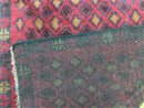 3x5 New Vintage Handmade Tribal Wool Rug Balouch Rug Afghan Rug Red Blue Diamond