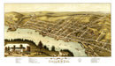 Vintage Map of Hallowell, Maine 1878