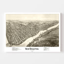 Vintage Map of New Brighton, Pennsylvania 1901