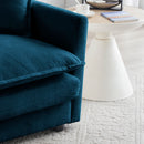 2-Piece Upholstered Sectional Sofa Set in Blue Chenille by HouseOfZazla
