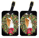 Christmas Wreath Papillon Luggage Tag