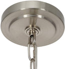 14"W Light Pendant Brushed Nickel Finish with Oatmeal Linen Shade