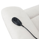 Chriki Beige Fabric Power Recliner with Lift, Heating, and Massage by HouseOfZazla