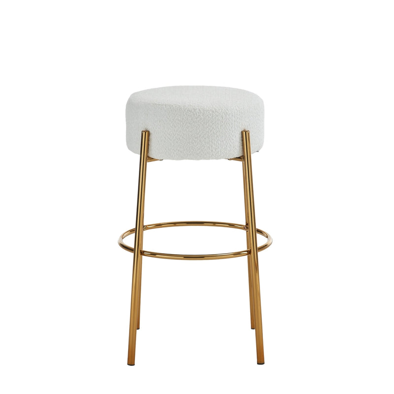 30" Tall, Round High Bar Stools, Set of 2 - Contemporary upholstered dining stools for kitchens, coffee shops and bar stores - Includes sturdy hardware support legs