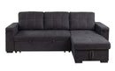 Toby - Woven Fabric Reversible Sleeper Sectional Sofa With Storage Chaise Cup Holder Charging Ports And Pockets by HouseOfZazla