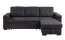 Toby - Woven Fabric Reversible Sleeper Sectional Sofa With Storage Chaise Cup Holder Charging Ports And Pockets by Unique Piece Furniture
