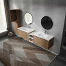 84" Wall-Mounted Bathroom Vanity With Sink and Side Cabinet