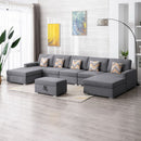 Nolan - Fabric 6 Piece Sectional Sofa With Pillows And Interchangeable Legs by HouseOfZazla