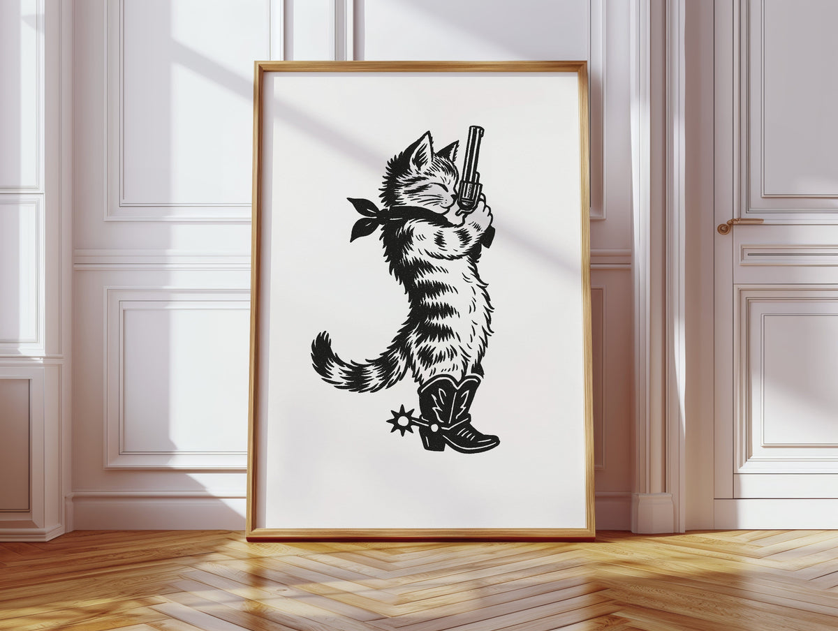 Purrpare for Trouble – Cowboy Cat Sheriff Print, photo 10 of 19