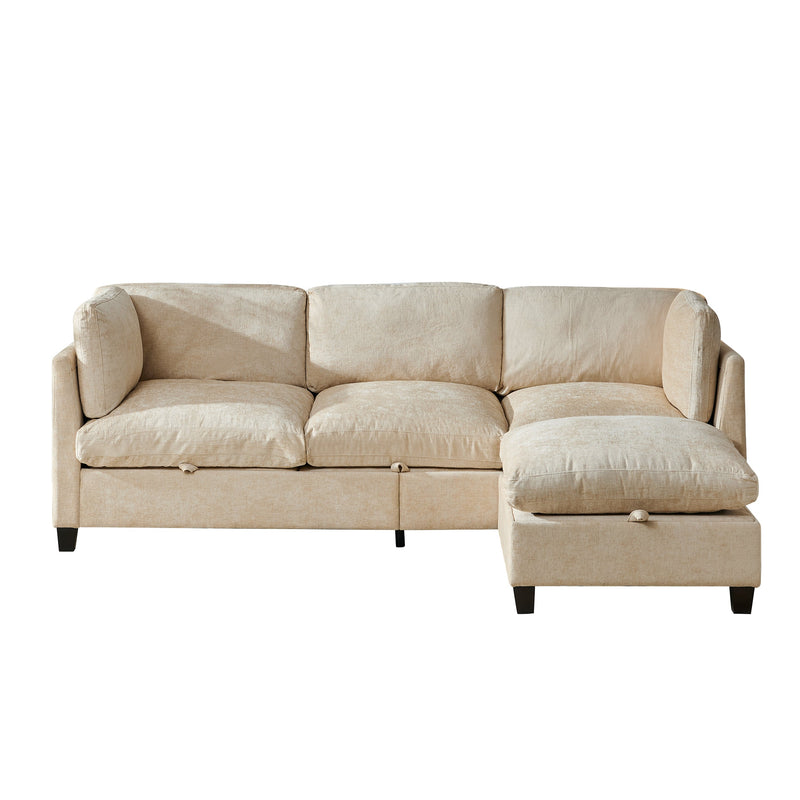 96.5" L Shape Sectional Couch with Ottoman, photo 10 of 10