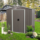 8Ft x 4Ft Outdoor Metal Storage Shed - Gray by HouseOfZazla