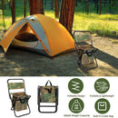 Foldable Fishing Chair With Backrest Built-In Cooler Bag Portable Handle Outdoor Lightweight Fishing Stool For Camping Hiking Hunting