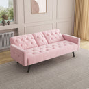 Sofa Bed With Nail Head Trim And Cup Holders - Pink by HouseOfZazla