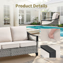 73.4" Wide Outdoor Wicker Sofa