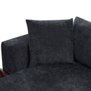 Modern L Shaped Sectional Sofa With Upholstery And Wooden Storage by HouseOfZazla