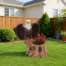 Majestic Eagle Garden Planter Pot on Tree Stump Base by HouseOfZazla