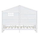 House Bed With Shelves, Window And Sparkling Light Strip On The Roof