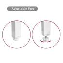 40.16" Rattan Coffee table, sliding door for storage, metal legs, Modern table for living room, white