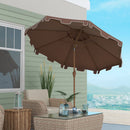 Outsunny 9' Patio Umbrella with Push Button Tilt and Crank