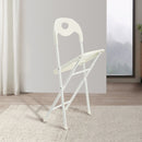 Folding Chairs, Stackable & Waterproof (Set of 4) - White by HouseOfZazla