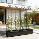 4 Pack Metal Garden Trellis 86.7" x 19.7" Rustproof Trellis for Climbing Plants Outdoor Flower Support Black by HouseOfZazla