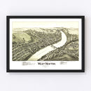 Vintage Map of West Newton, Pennsylvania 1900