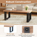47 inch Farmhouse Style Rustic Coffee Table with Thickened Tabletop and Natural Wood Texture-Oak by LJGDeals