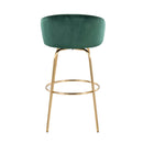 Claire - Contemporary / Glam Fixed Height Bar Stool (Set of 2) Round Footrest (Set of 2)