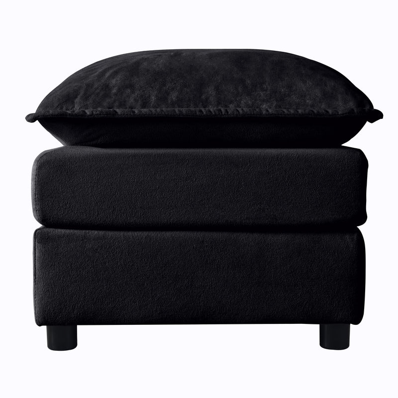 Luxury Chenille Ottoman with Double-Layer Cushion, photo 4 of 5