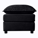 Luxury Chenille Ottoman with Double-Layer Cushion