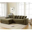Oversized Two-Piece Corduroy Sofa with Left Chaise Daybed