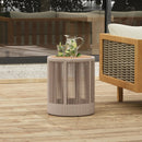 Outdoor Rope Chaise Lounge Set with Adjustable Backrest and Teak Look Side Table by HouseOfZazla