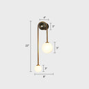 GobekUsa Postmodern Brass Arc Wall Sconce Light with Opal Glass Shade - 2-Head Metal Design