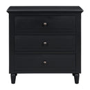 3-Drawer Nightstand Storage Wood Cabinet