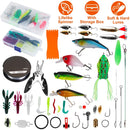 383Pcs Fishing Lures Tackle Box Bass Fishing Animated Lure Crankbaits Spinnerbaits Soft Plastic Worm Saltwater Freshwater Fishing Kit by GBruno Store