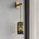 GobekUsa Modern Brass Wall Sconce Light with Glass Shade - Postmodern Cylindrical Fixture