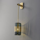 GobekUsa Modern Brass Wall Sconce Light with Glass Shade - Postmodern Cylindrical Fixture