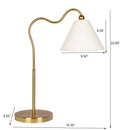 Ornate - Ring Base Curved Table Lamp With Triangle Drum Shade - Gold / White by HouseOfZazla