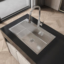 Stainless Steel Kitchen Sink, 30″x19″ Single Bowl, Overmount, Brushed Nickel by HouseOfZazla