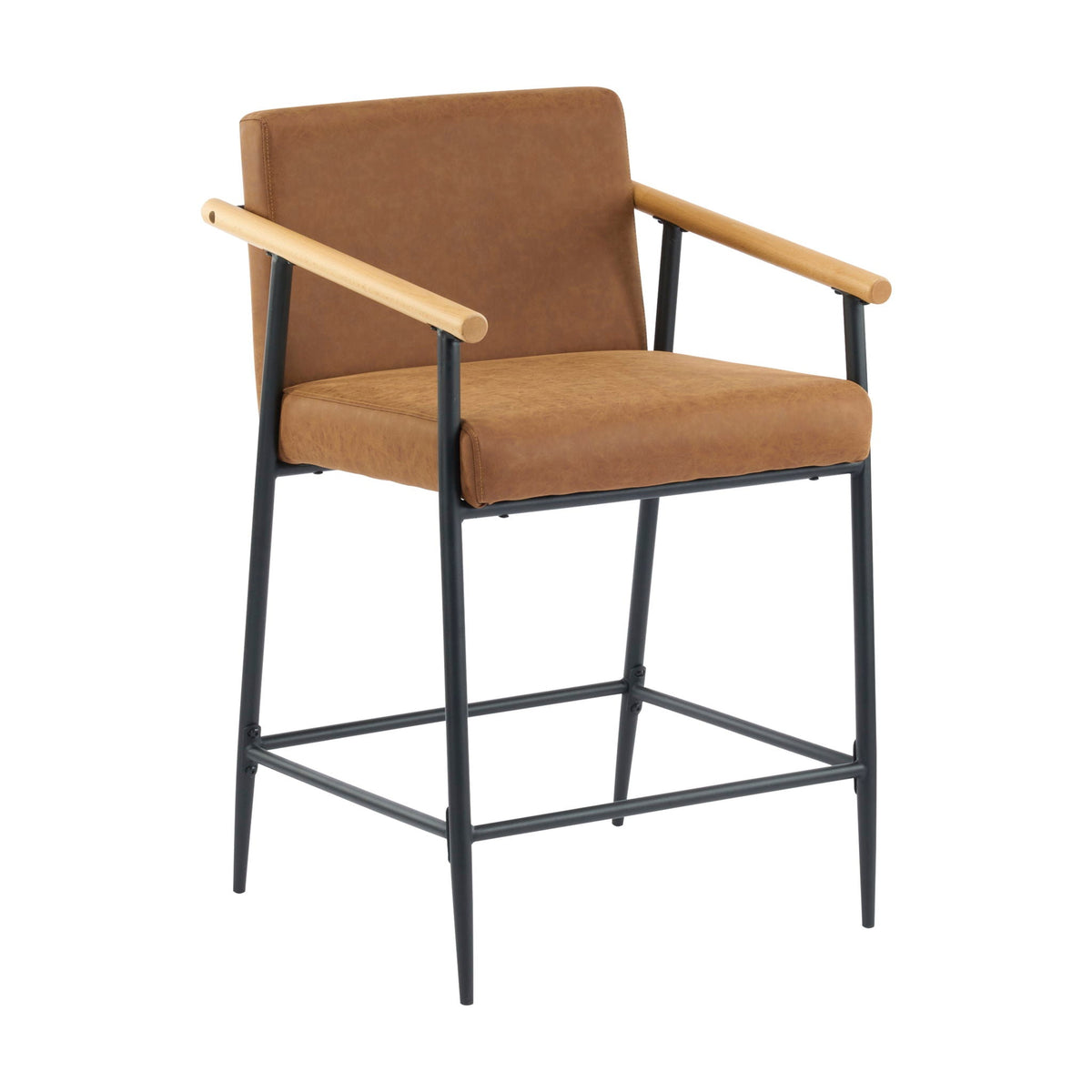 Mid Century Modern Counter Stool Set With Iron Frame, photo 11 of 28