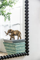 Full Length Mirror With Metal Beaded Frame, Rectangular Oversized Mirror For Living Room Bedroom - Black by Unique Piece Furniture