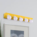 GobekUsa Macaron Style 5-Light Metal Vanity Sconce in Pink/Yellow - Brighten Up Your Walls