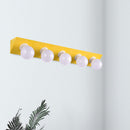 GobekUsa Macaron Style 5-Light Metal Vanity Sconce in Pink/Yellow - Brighten Up Your Walls
