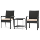 3 Piece Patio Furniture Set with Seat Cushions and Tempered Glass Tabletop by LJGDeals