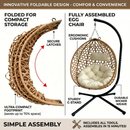 Foldable Hanging Egg Chair with Stand and Cushion by HouseOfZazla