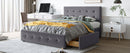 Upholstered Platform Bed With Classic Headboard And Drawers, No Box Spring Needed by HouseOfZazla