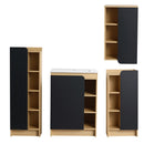 4 Piece Bathroom Vanity Set With Sink, Vanity Combo With Storage Cabinets - Black / Light Oak / White by HouseOfZazla